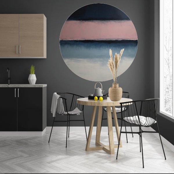 Horizontale Sereniteit in Roze en Blauw forex muurcirkel