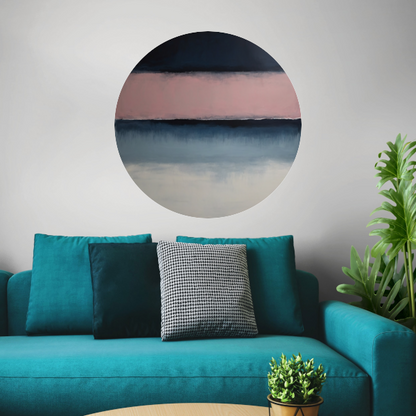 Horizontale Sereniteit in Roze en Blauw forex muurcirkel