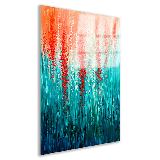 Abstracte bloemen in levendige kleuren acrylglas