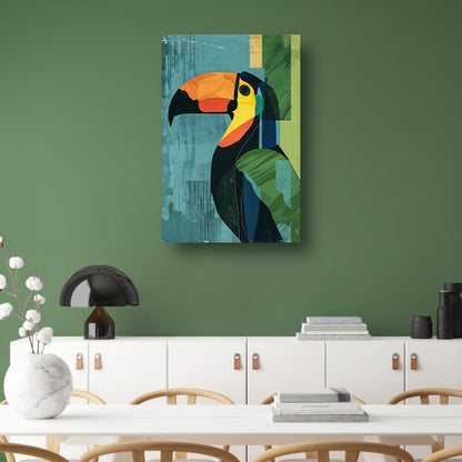 Abstracte Toekan in Levendige Kleuren poster