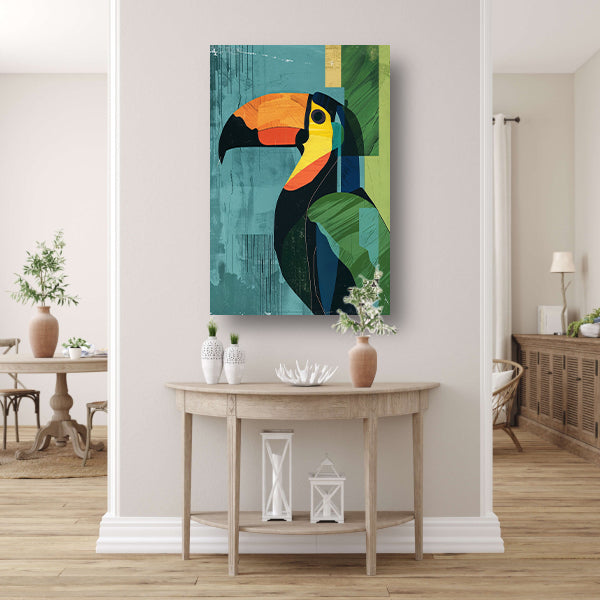 Abstracte Toekan in Levendige Kleuren poster
