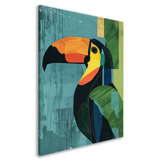 Abstracte Toekan in Levendige Kleuren canvas
