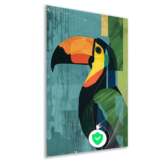 Abstracte Toekan in Levendige Kleuren poster
