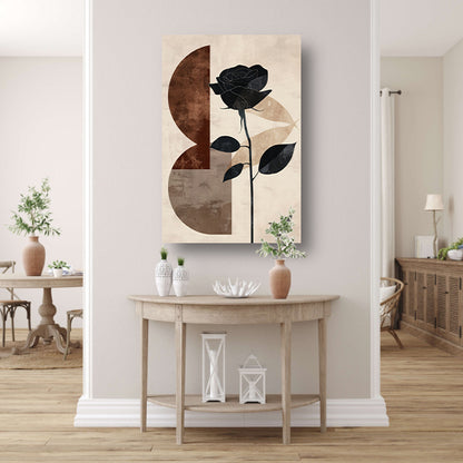 Sepia Roos met Art Deco Invloeden canvas