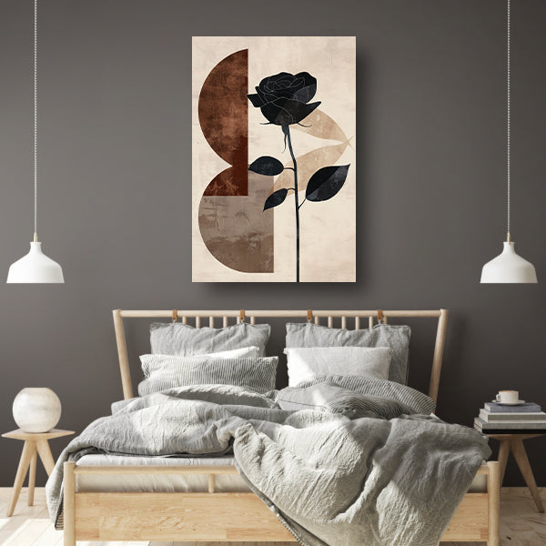 Sepia Roos met Art Deco Invloeden canvas