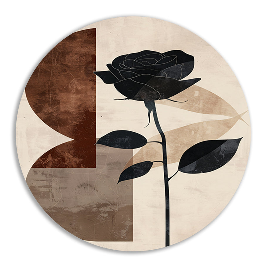 Sepia Roos met Art Deco Invloeden forex muurcirkel