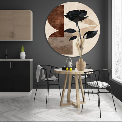 Sepia Roos met Art Deco Invloeden forex muurcirkel