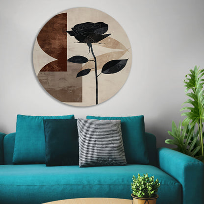 Sepia Roos met Art Deco Invloeden forex muurcirkel