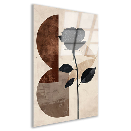 Sepia Roos met Art Deco Invloeden acrylglas