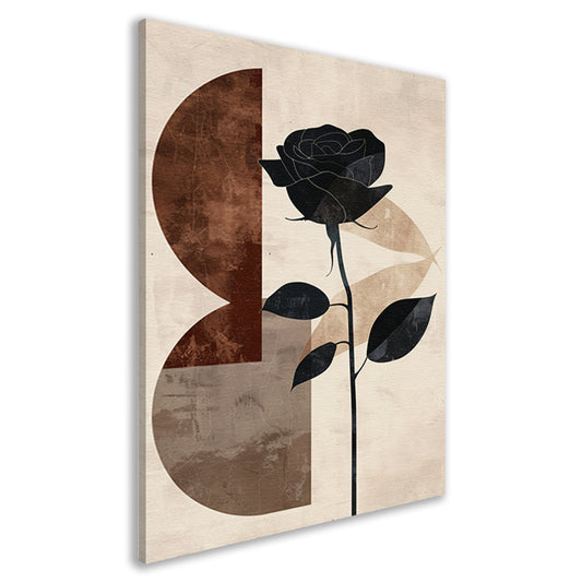 Sepia Roos met Art Deco Invloeden canvas
