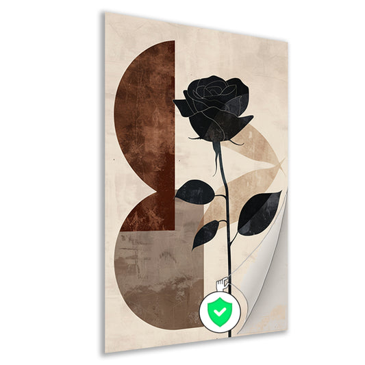 Sepia Roos met Art Deco Invloeden poster