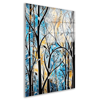 Kleurrijke Abstracte Natuur in Art Deco Stijl Acrylglas