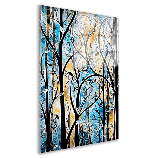 Kleurrijke Abstracte Natuur in Art Deco Stijl Acrylglas