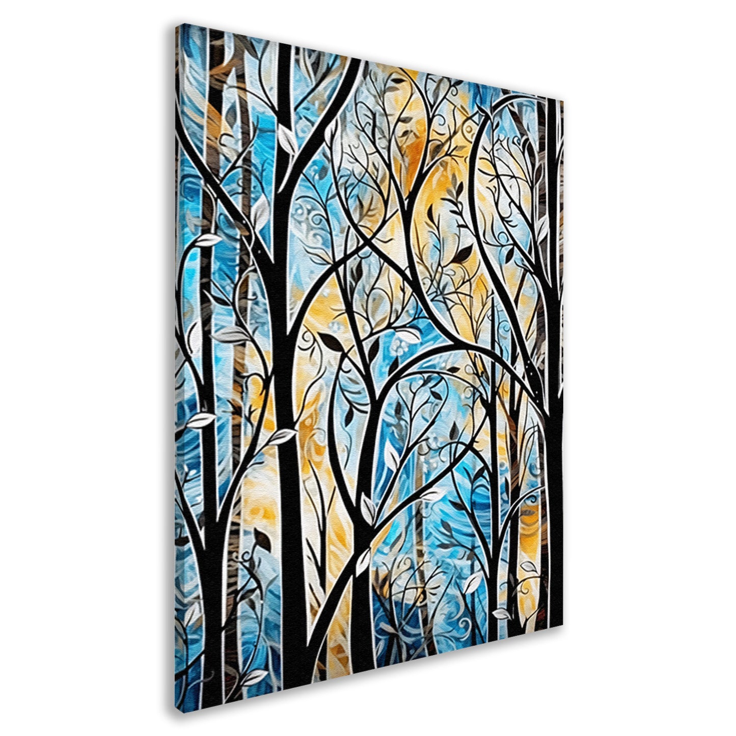 Kleurrijke Abstracte Natuur in Art Deco Stijl canvas