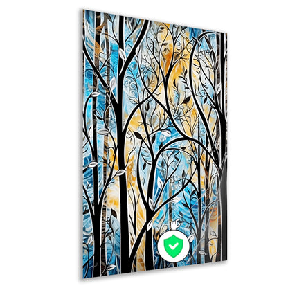 Kleurrijke Abstracte Natuur in Art Deco Stijl poster