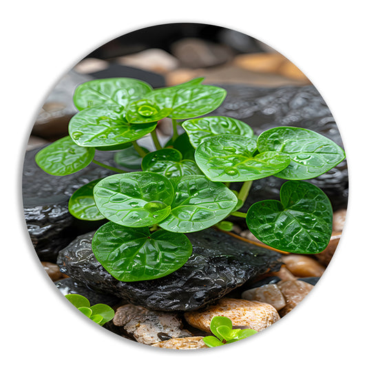 Jonge groene plant tussen stenen forex muurcirkel