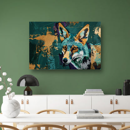 Abstracte schilderij van een vos in kleur poster