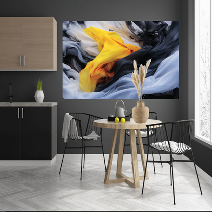 Wervelwind van Kleur en Emotie canvas met baklijst