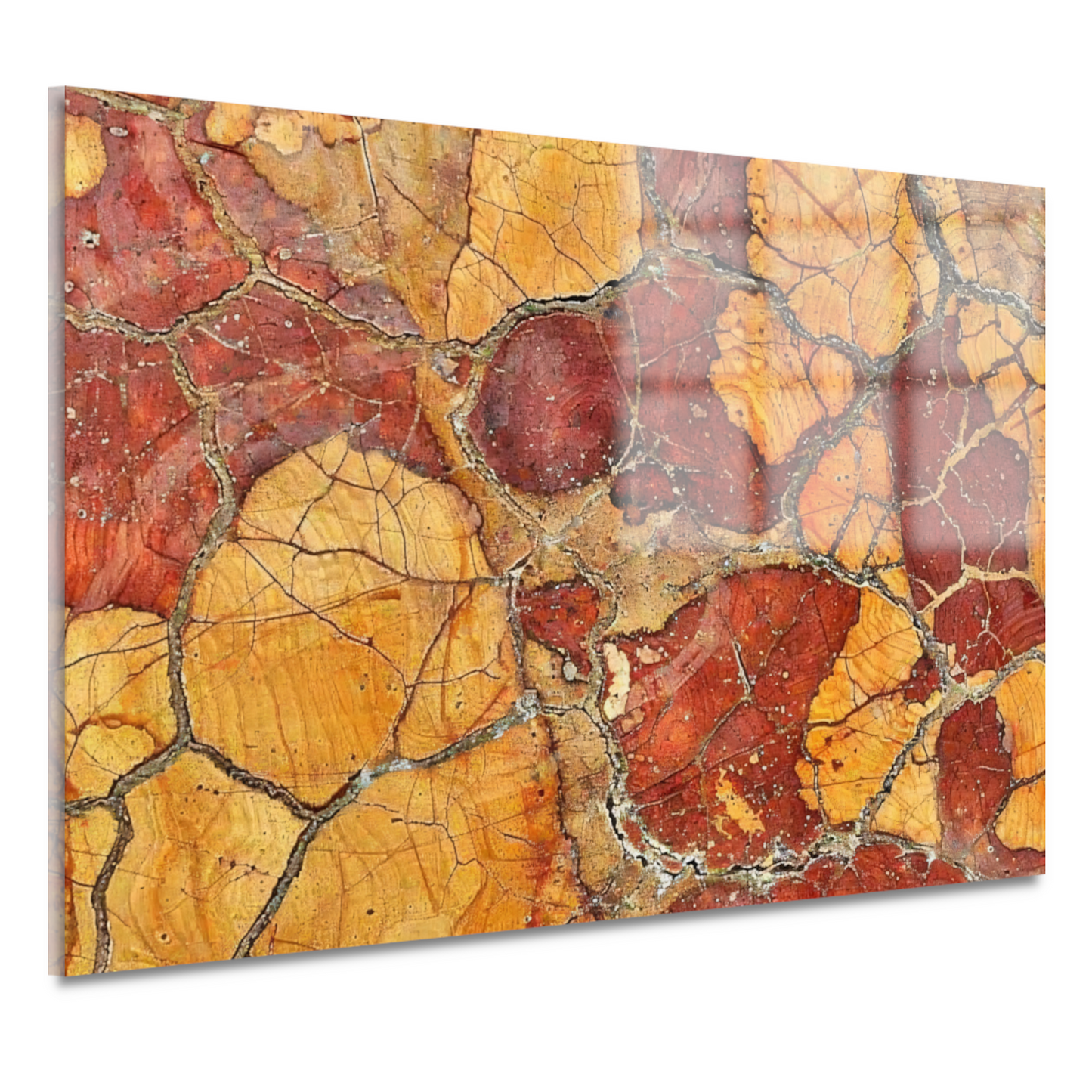 Herfstbladeren met Gebarsten Tetuur acrylglas