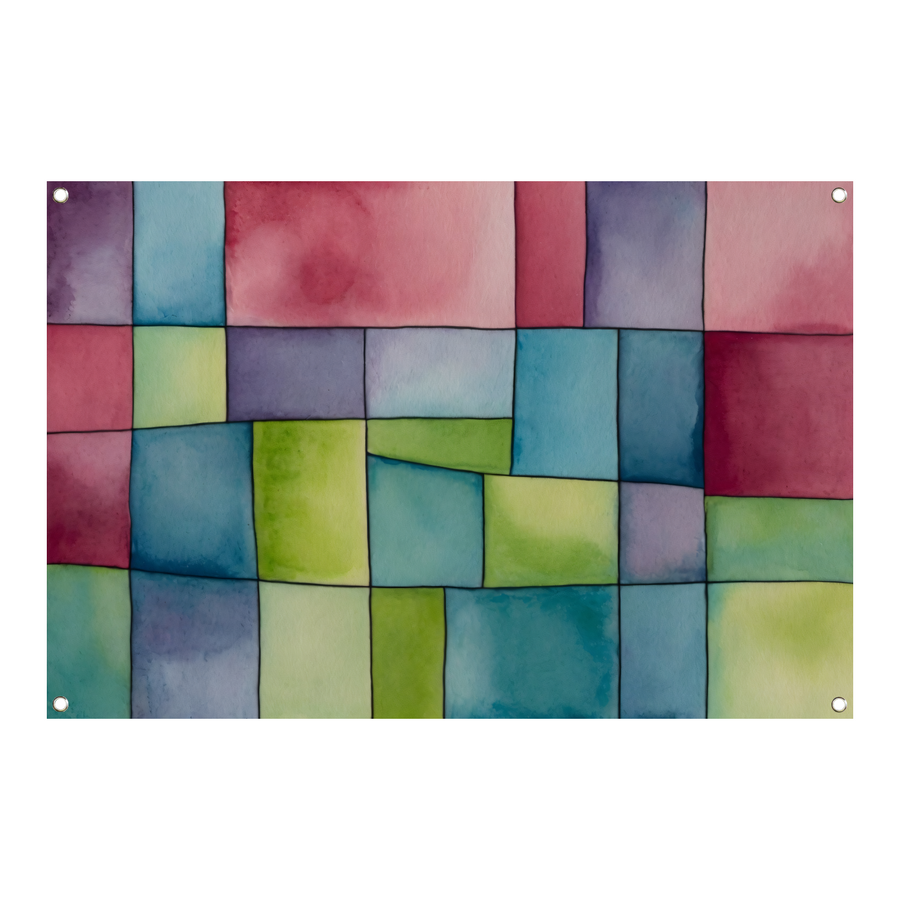 Abstract Waterverf Palet van Zachte Kleuren tuinposter