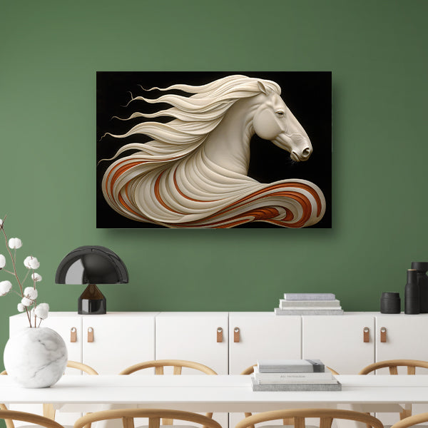 Uniek digitaal kunstwerk van sierlijk paard acrylglas