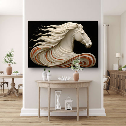 Uniek digitaal kunstwerk van sierlijk paard acrylglas