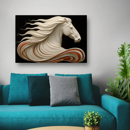 Uniek digitaal kunstwerk van sierlijk paard acrylglas