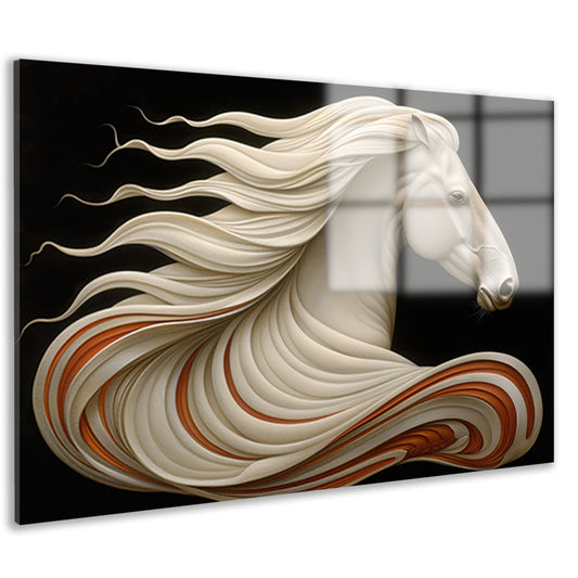 Uniek digitaal kunstwerk van sierlijk paard acrylglas