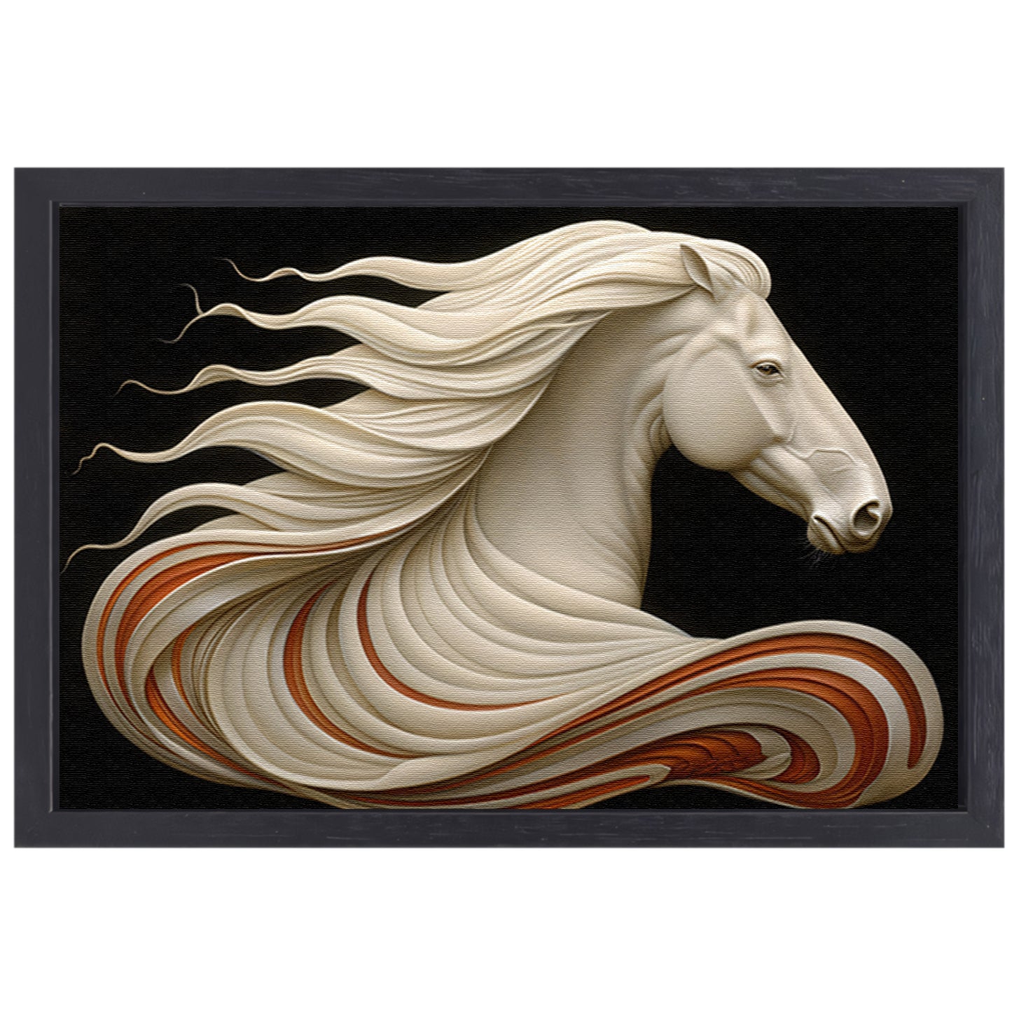 Uniek digitaal kunstwerk van sierlijk paard canvas met baklijst