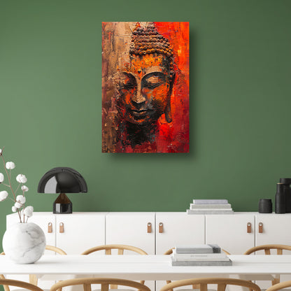 Dynamisch Abstract Portret van Boeddha in Kleur poster
