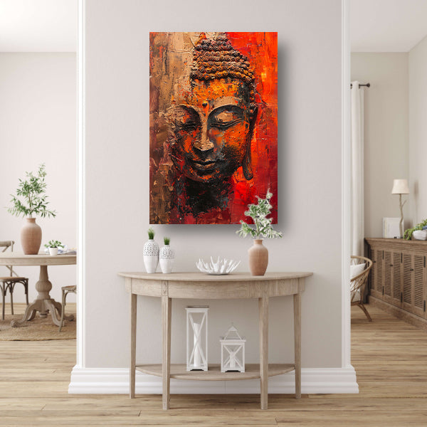 Dynamisch Abstract Portret van Boeddha in Kleur poster