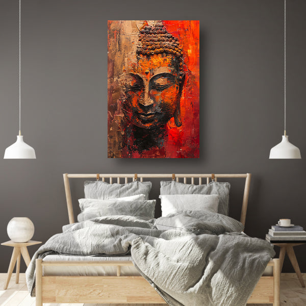 Dynamisch Abstract Portret van Boeddha in Kleur poster