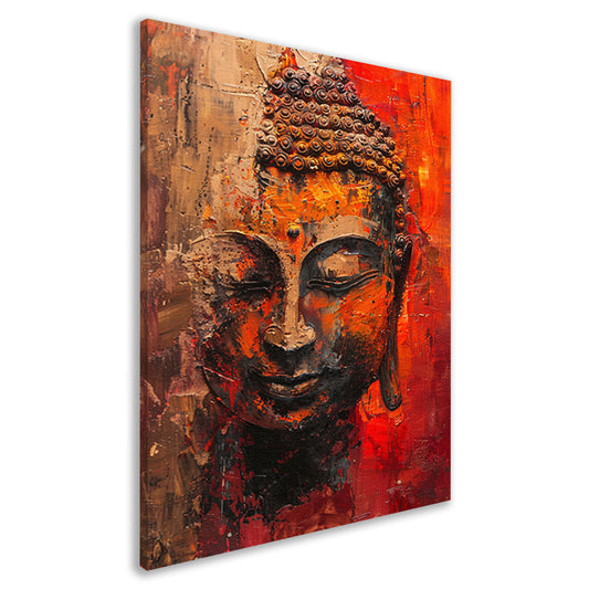Dynamisch Abstract Portret van Boeddha in Kleur canvas
