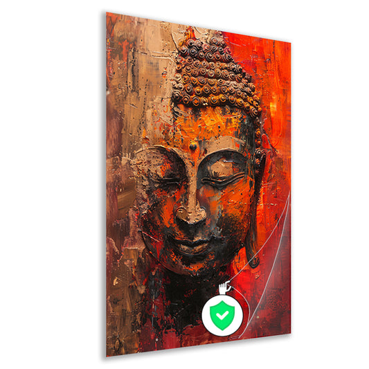 Dynamisch Abstract Portret van Boeddha in Kleur poster
