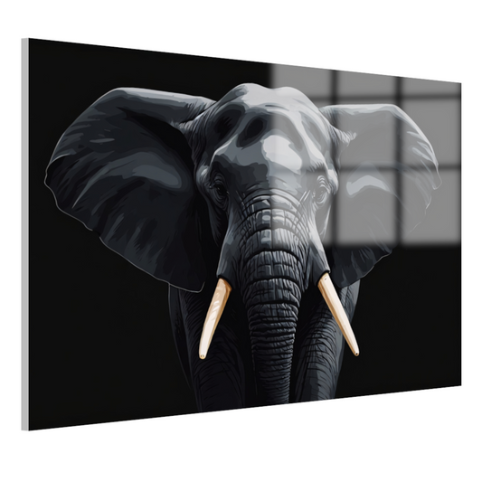 Portret van een Olifant in Monochroom acrylglas