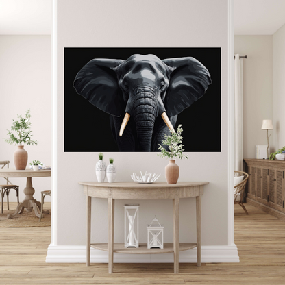 Portret van een Olifant in Monochroom canvas