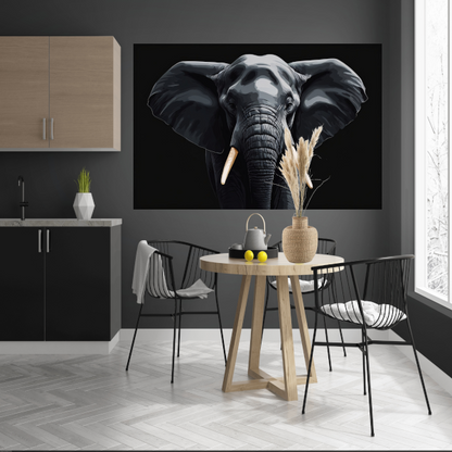 Portret van een Olifant in Monochroom canvas