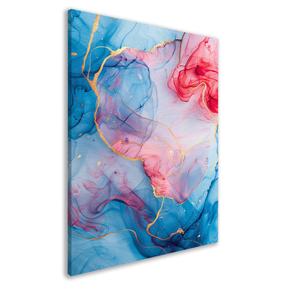 Vloeiend Abstract met Gouden Lijnen canvas