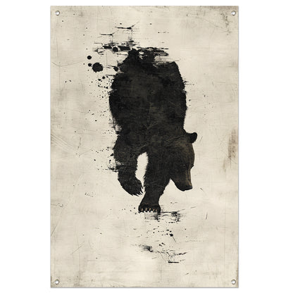 Abstract beer in zwart-wit silhouet tuinposter