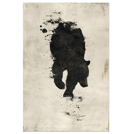 Abstract beer in zwart-wit silhouet tuinposter