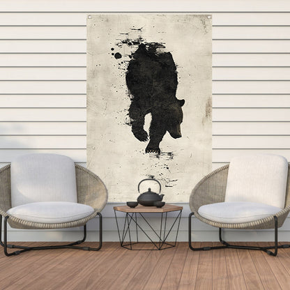 Abstract beer in zwart-wit silhouet tuinposter