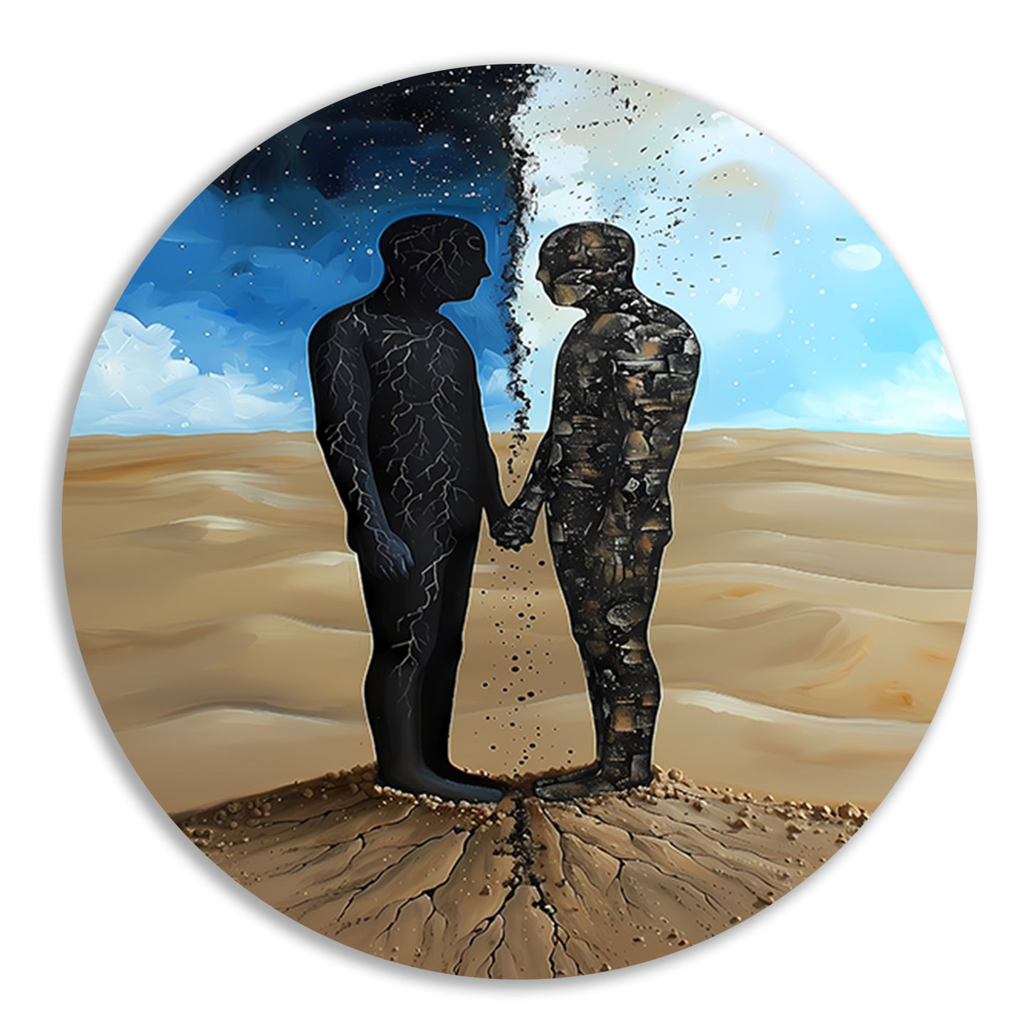 Samensmelting van Hemel en Aarde aluminium muurcirkel