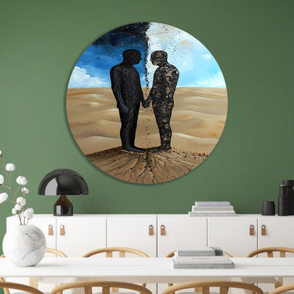 Samensmelting van Hemel en Aarde aluminium muurcirkel