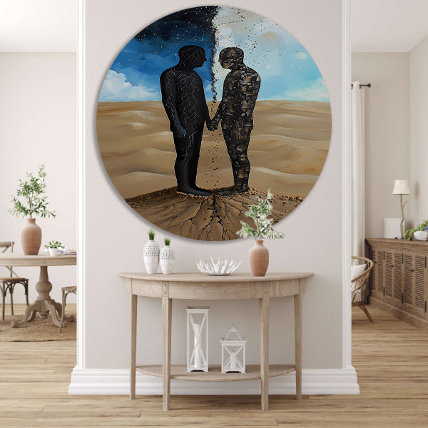 Samensmelting van Hemel en Aarde aluminium muurcirkel