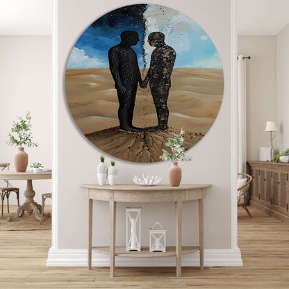 Samensmelting van Hemel en Aarde aluminium muurcirkel