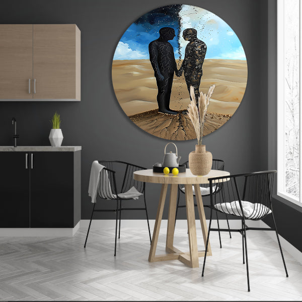 Samensmelting van Hemel en Aarde aluminium muurcirkel