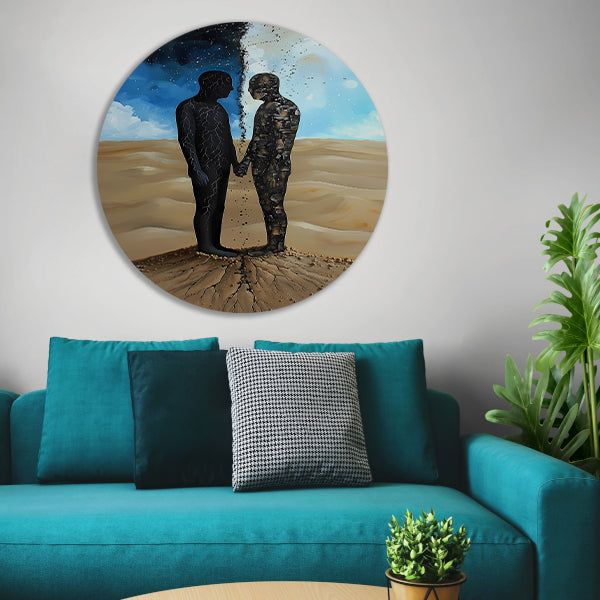 Samensmelting van Hemel en Aarde aluminium muurcirkel