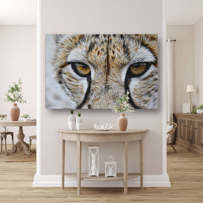 Intense close-up van een luipaard acrylglas