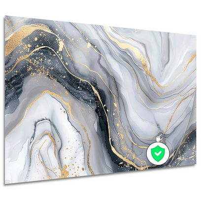 Goud Marmer Abstract Kunstwerk poster