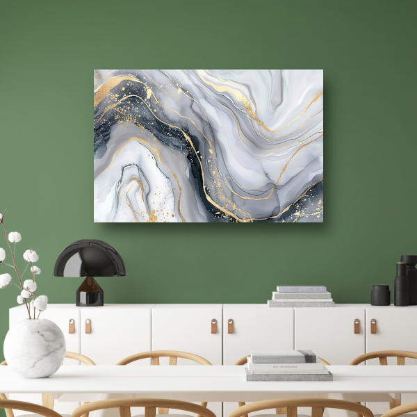 Goud Marmer Abstract Kunstwerk poster